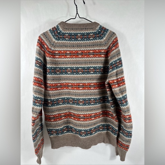 J. Crew Fair Isle 100% Lambswool Crewneck Sweater Heather Praline Men's | Medium - Picture 5 of 10